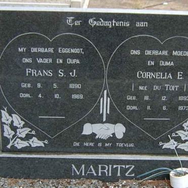 MARITZ Frans S.J. 1890-1969 &amp; Cornelia E. DU TOIT 1893-1973