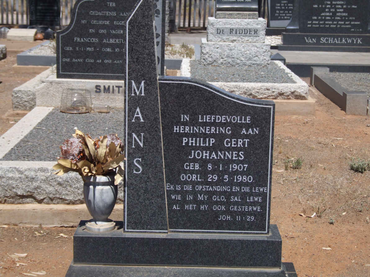 MANS Philip Gert Johannes 1907-1980