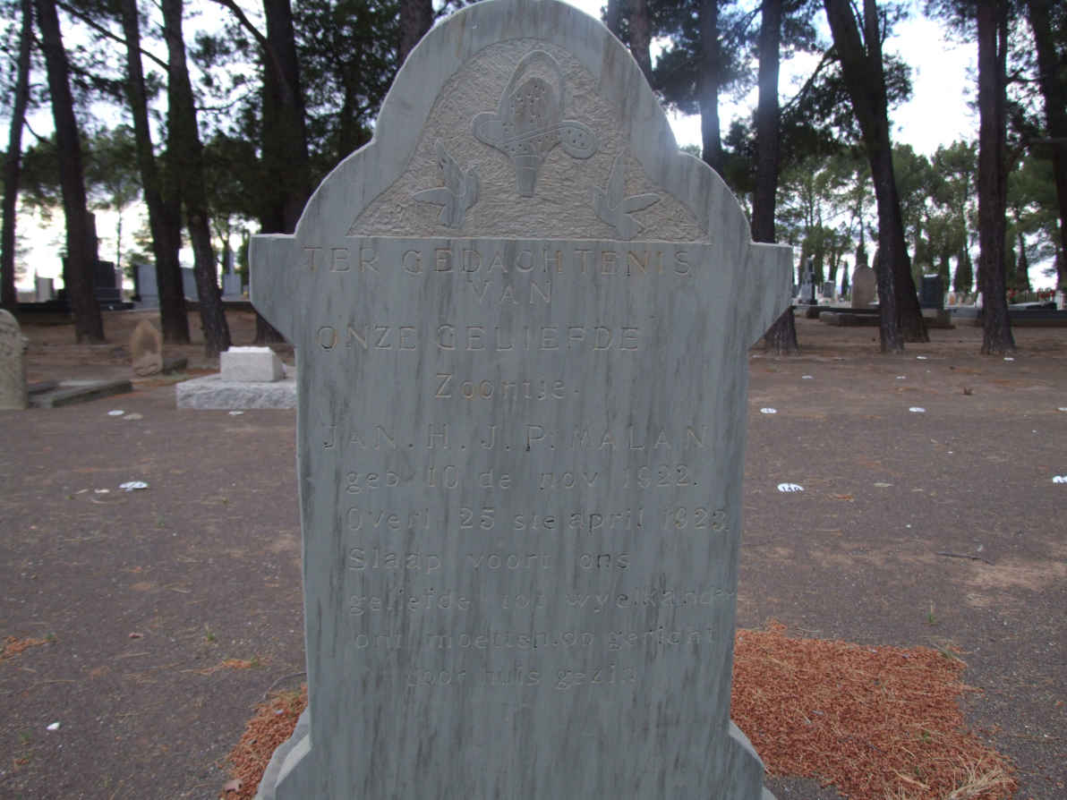 MALAN Jan H.J.P. 1922-1923