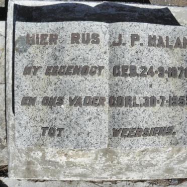 MALAN J.P. 1870-1959