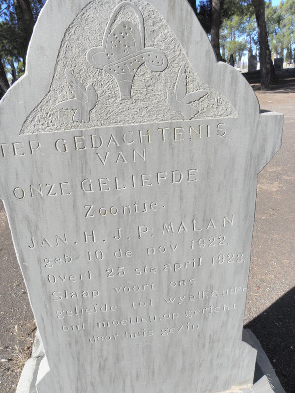 MALAN Jan H.J.P. 1922-1923
