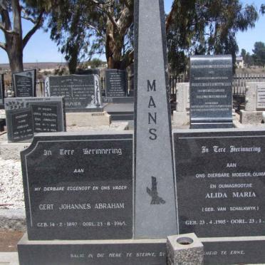 MANS Gert Johannes Abraham 1897-1965 &amp; Alida Maria VAN SCHALKWYK 1905-1996