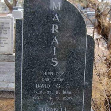 MARAIS David G.F. 1869-1960 &amp; Elizabeth 1872-1930