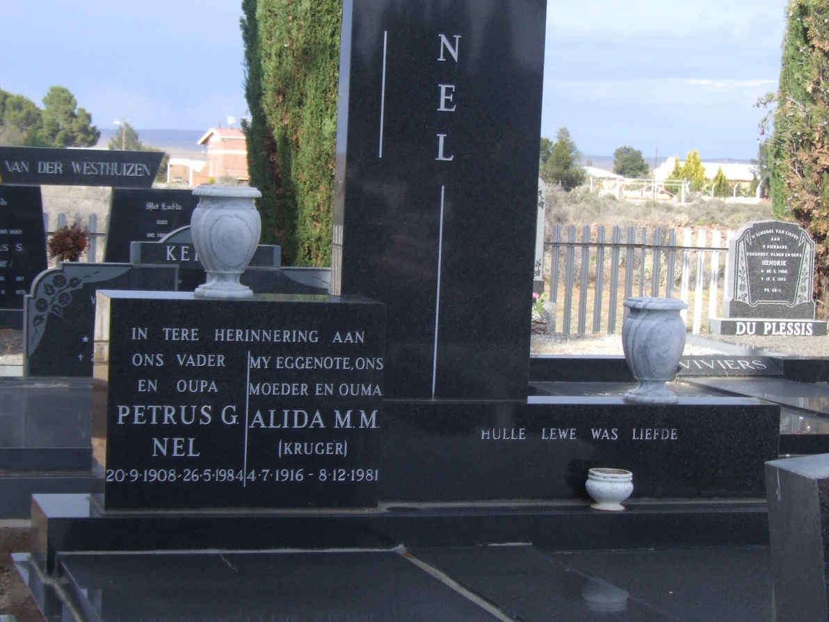 NEL Petrus G. 1908-1984 &amp; Alida M.M. KRUGER 1916-1981