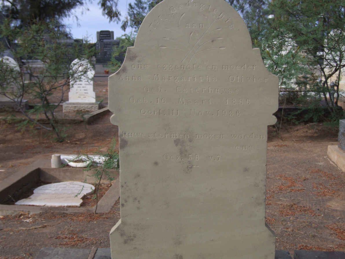 OLIVIER Anna Margaritha nee ESTERHUYSEN 1886-1936