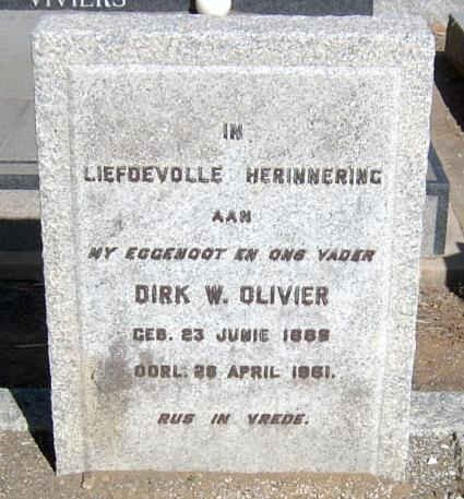 OLIVIER Dirk W. 1885- 1961