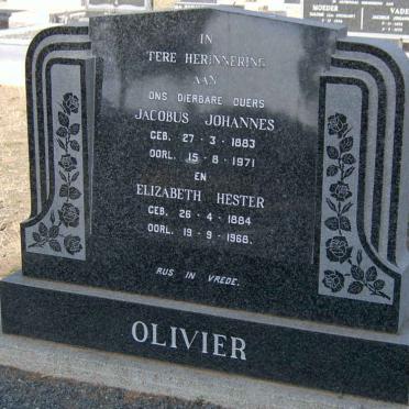OLIVIER Jacobus Johannes 1883-1971 &amp; Elizabeth Hester 1884-1968