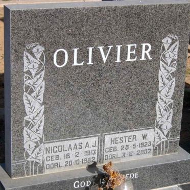 OLIVIER Nicolaas A.J. 1913-1982 &amp; Hester W. 1923-2002