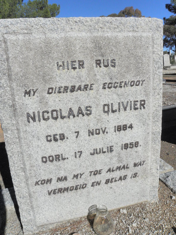 OLIVIER Nicolaas 1884-1958