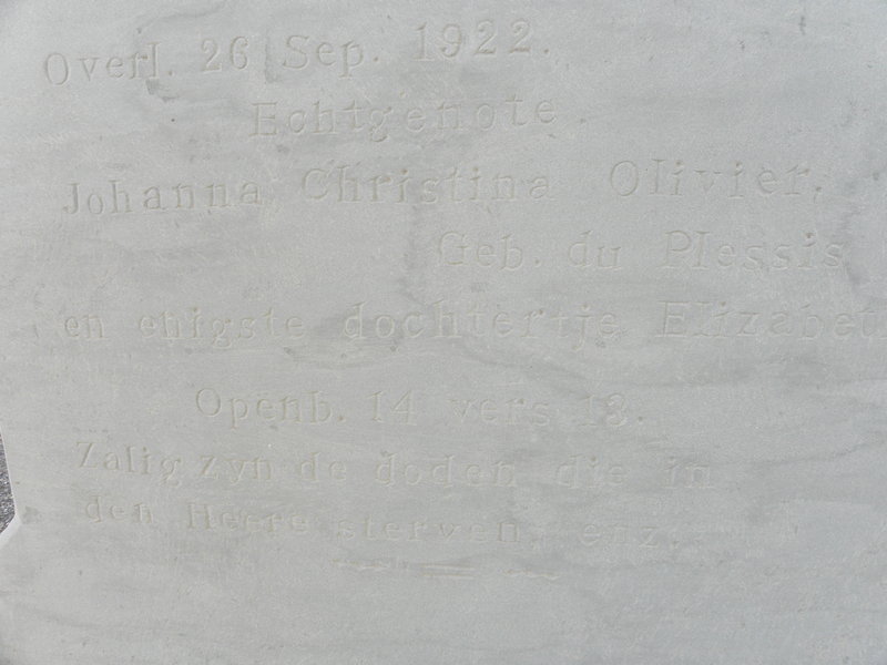 OLIVIER Jan Gysbert 1891-1922