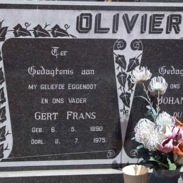 OLIVIER Gert Frans 1890-1975 &amp; Johanna C. DU TOIT 1899-1981