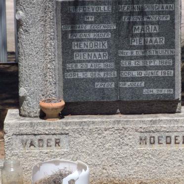 PIENAAR Hendrik 1881-1956 &amp; Maria V.D. WESTHUIZEN 1886-1961