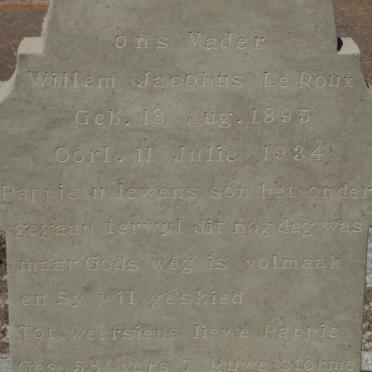 ROUX Willem Jacobus, le 1895-1934