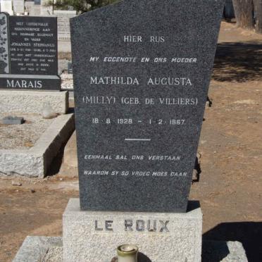 ROUX Mathilda Augusta, le  nee DE VILLIERS 1928-1967