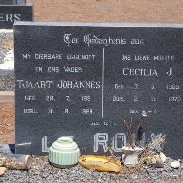 ROUX Tjaart Johannes, le 1881-1969 &amp; Cecilia J. 1883-1979