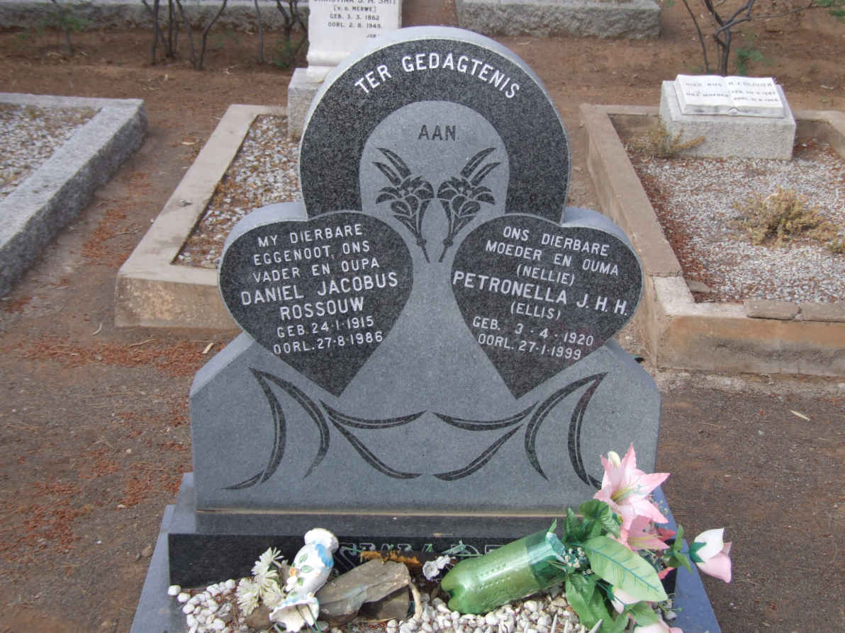 SWART Daniel Jacobus Rossouw 1915-1986 &amp; Petronella J.H.H. ELLIS 1920-1999
