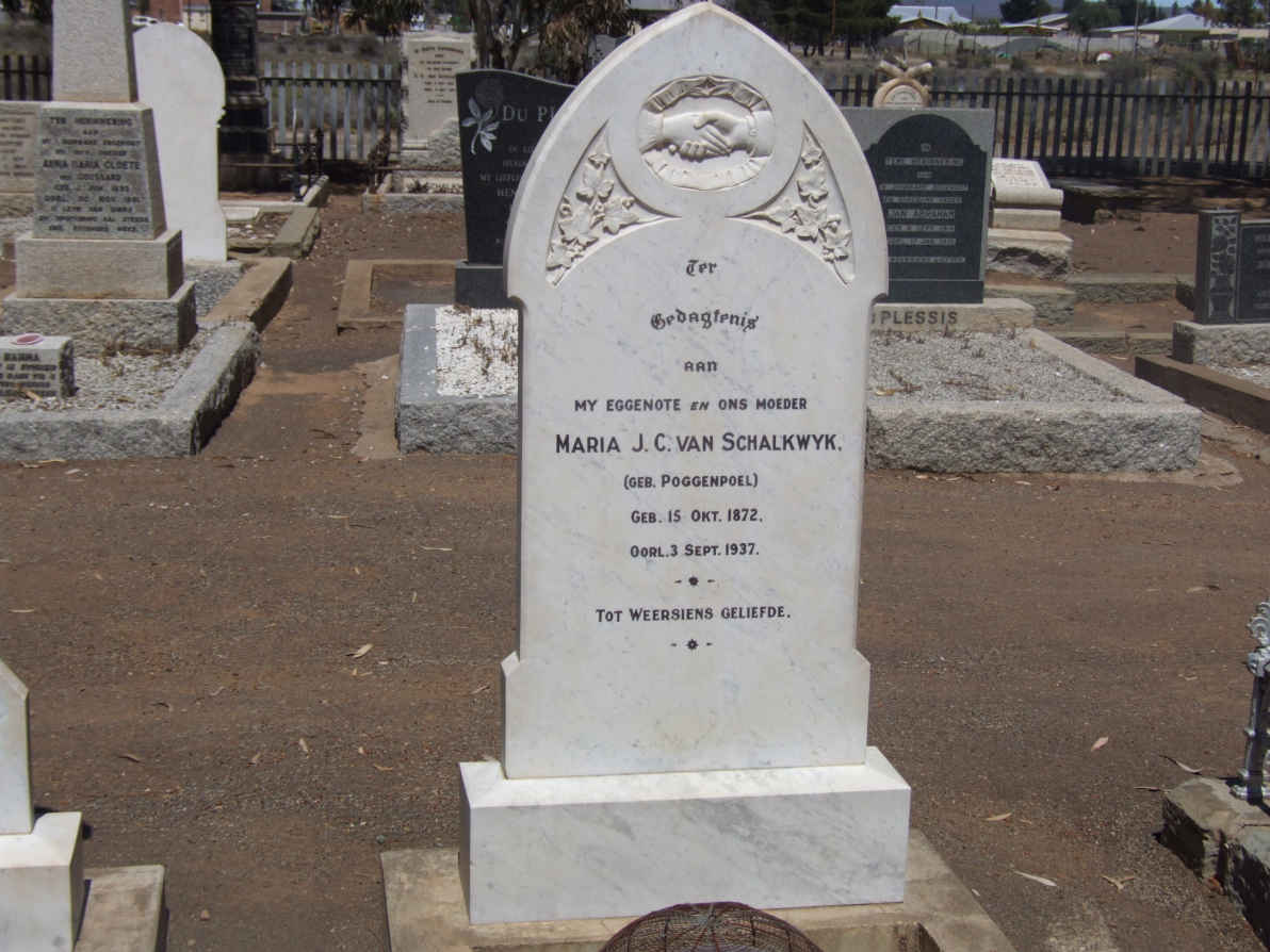 SCHALKWYK Maria J.C., van nee POGGENPOEL 1872-1937