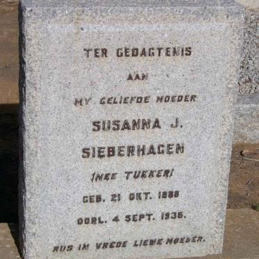 SIEBERHAGEN Susanna J. nee TUKKER 1888-1936