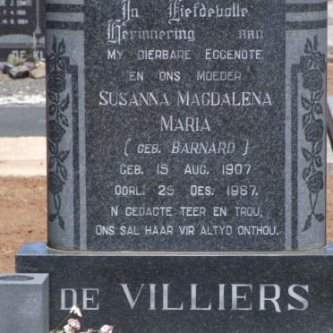 VILLIERS Susanna Magdalena Maria, de nee BARNARD 1907-1967