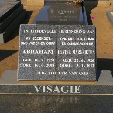 VISAGIE Abraham 1920-2008 &amp; Hester Margarietha 1926-2012