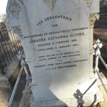WESTHUIZEN Anna Catharina, v.d. nee OLIVIER 1881-1901