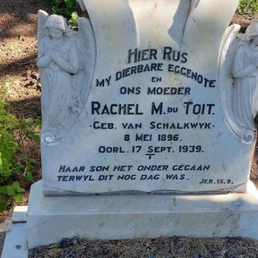 TOIT Rachel M., du nee VAN SCHALKWYK 1896-1939