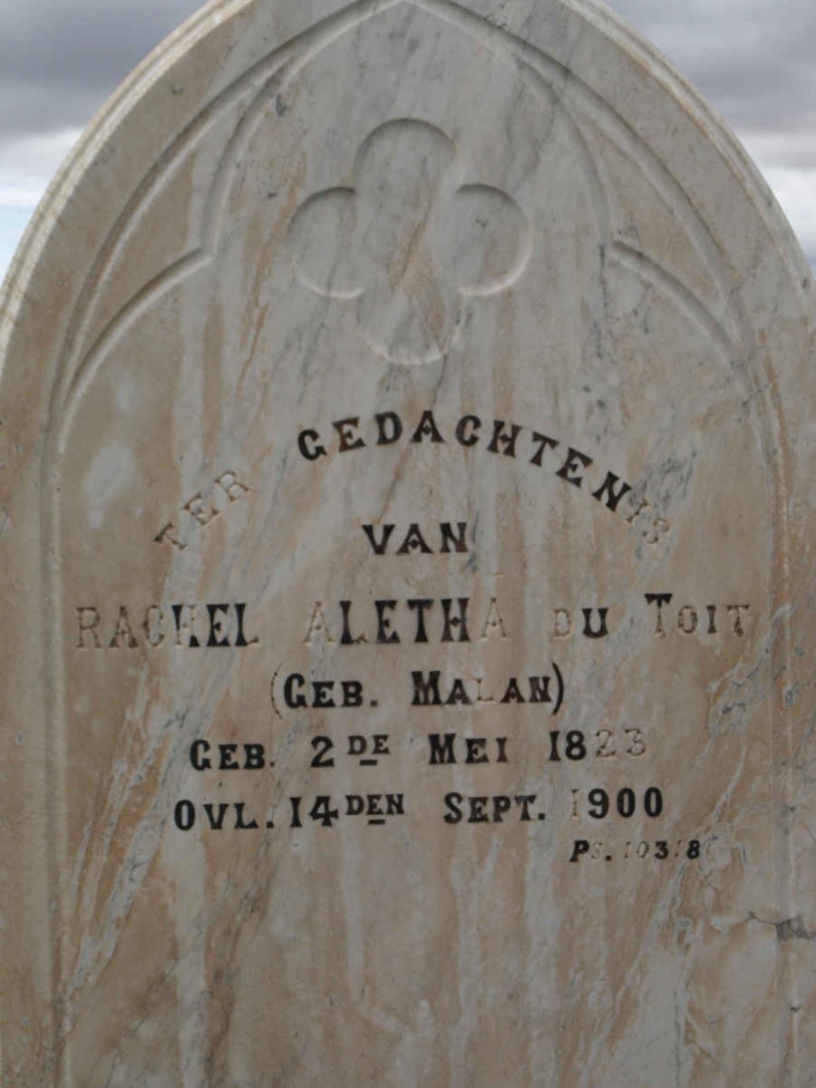 TOIT Rachel Aletha, du nee MALAN 1823-1900