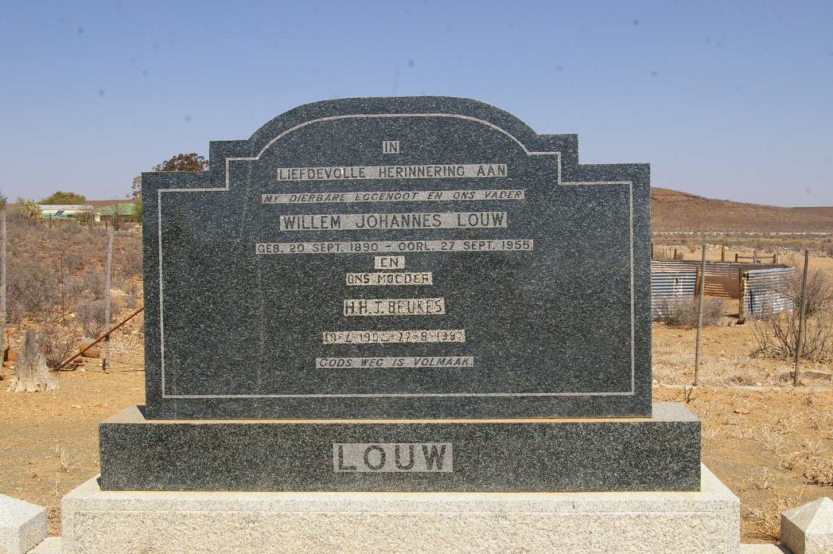 LOUW Willem Johannes 1890-1955 &amp; H.H.J. BEUKES 190?-1997