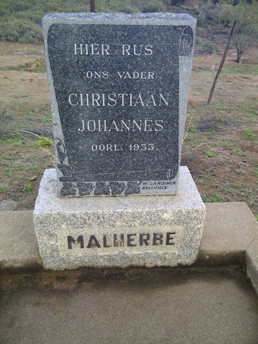 MALHERBE Christiaan Johannes -1933