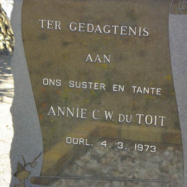 TOIT Annie C.W., du -1973
