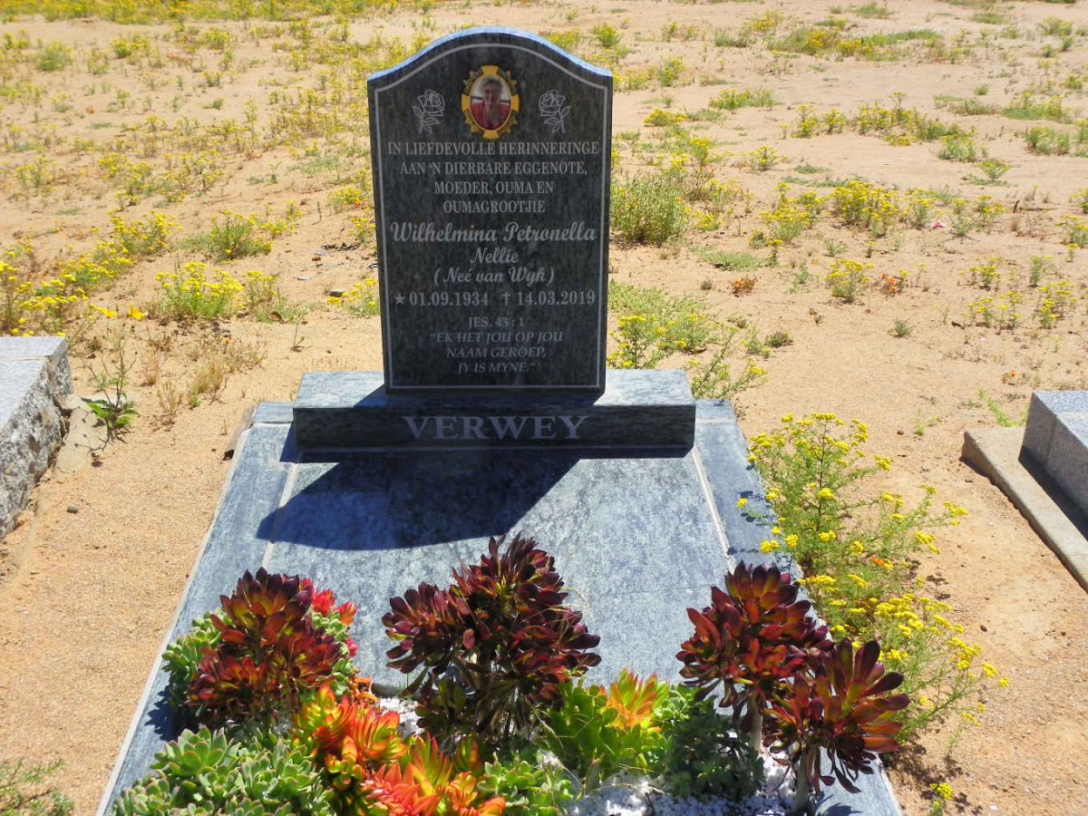 VERWEY Wilhelmina Petronella nee VAN WYK 1934-2019