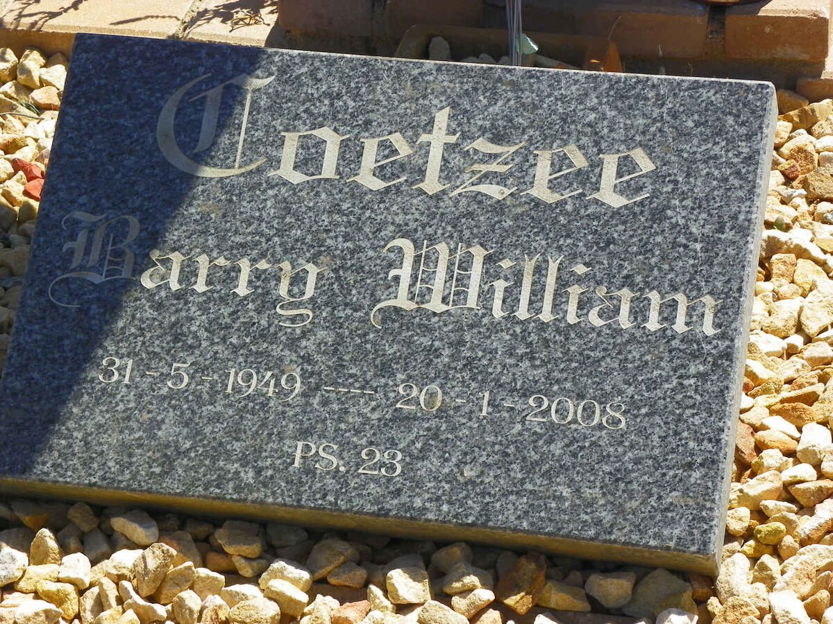 COETZEE Barry William 1949-2008 &amp; Aletta Catharina Alida 194?-201?