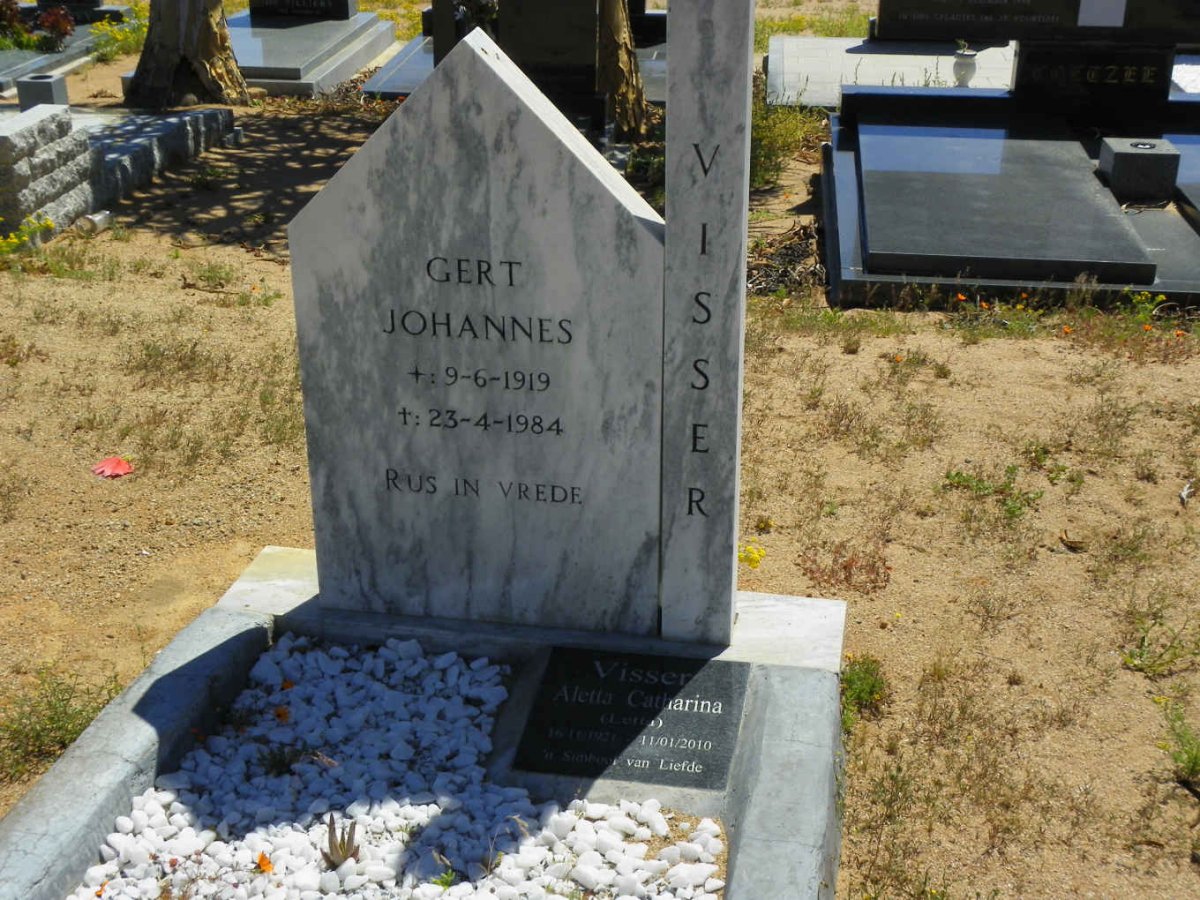 VISSER Gert Johannes 1919-1984 &amp; Aletta Catharina 1921-2010