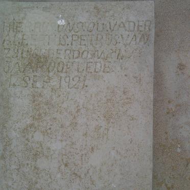 ZYL Albertus Petrus, van -1921