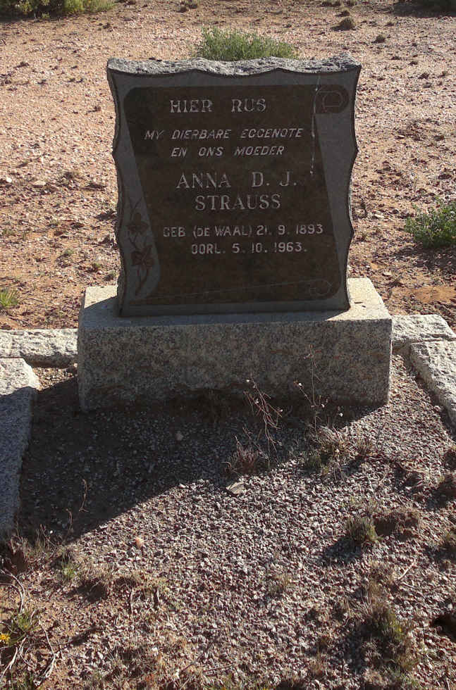 STRAUSS Anna D.J. nee DE WAAL 1893-1963