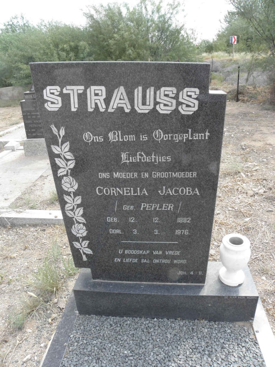 STRAUSS Cornelia Jacoba nee PEPLER 1882-1976