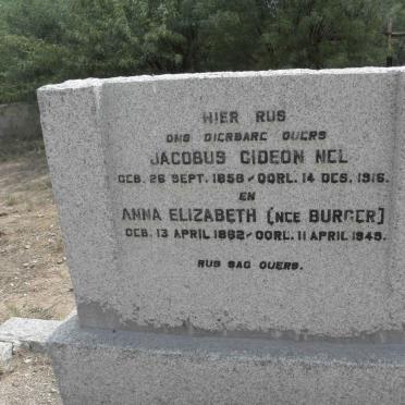 NEL Jacobus Gideon 1858-1916 &amp; Anna Elizabeth BURGER 1862-1949
