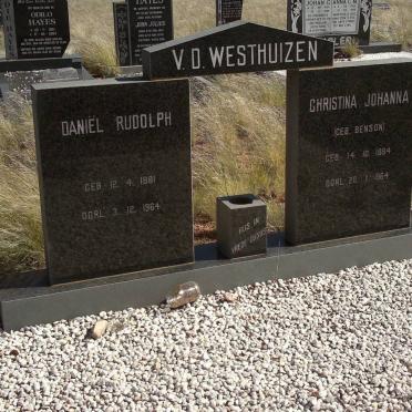 WESTHUIZEN Daniel Rudolph, V.D. 1881-1964 &amp; Christina Johanna BENSON 1884-1964