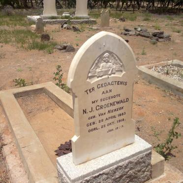 GROENEWALD N.J. nee Van NIEKERK 1883-1918