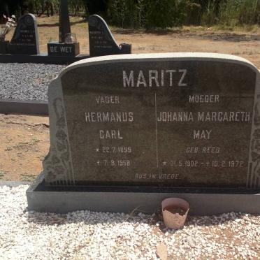 MARITZ Hermanus Carl 1899-1958 &amp; Johanna Margareth May REED 1902-1972