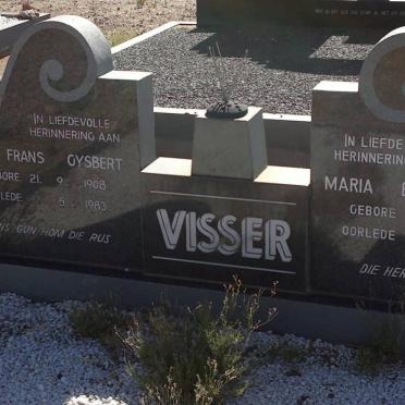 VISSER Frans Gysbert 1908-1983 &amp; Maria Elizabeth 1911-1996