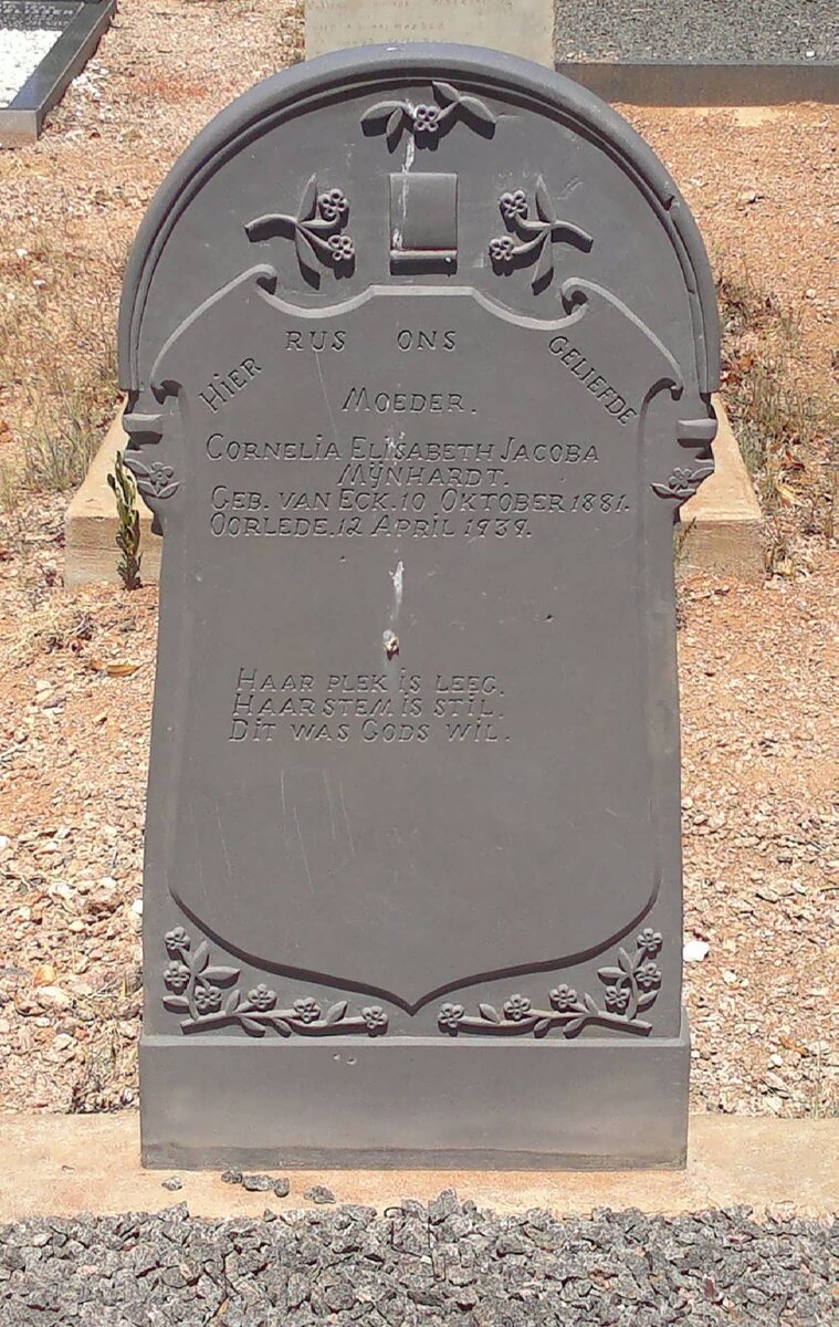 MYNHARDT Cornelia Elizabeth Jacoba nee VAN ECK 1881-1939