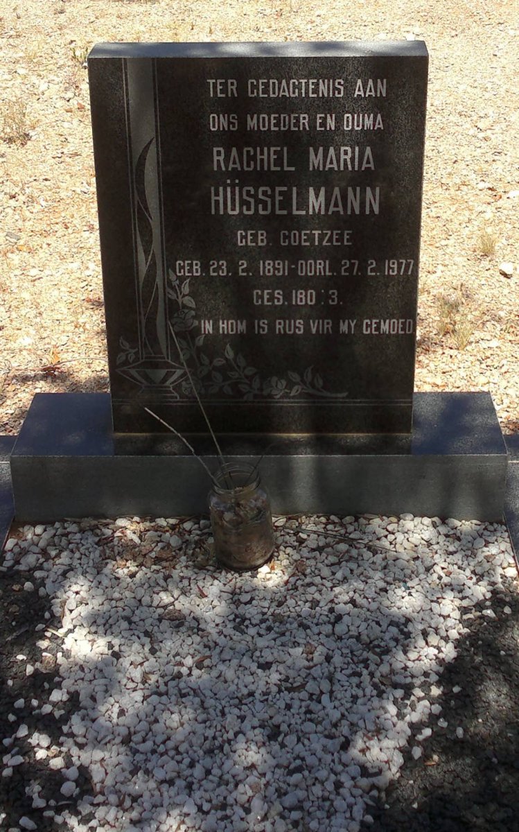 HÜSSELMANN Rachel Maria nee COETZEE 1891-1977
