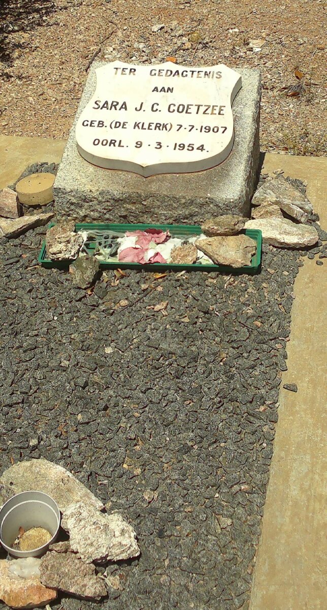COETZEE Sara J.C. nee DE KLERK 1907-1954