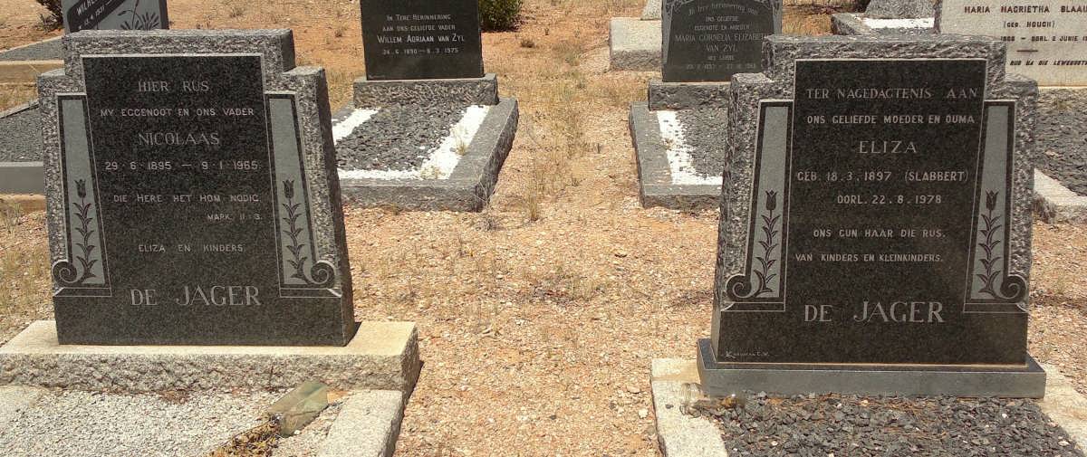 JAGER Nicholaas, de 1896-1965 &amp; Eliza SLABBERT 1897-1978