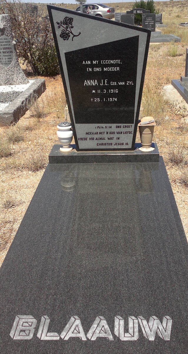 BLAAUW Anna J. nee VAN ZYL 1916-1974