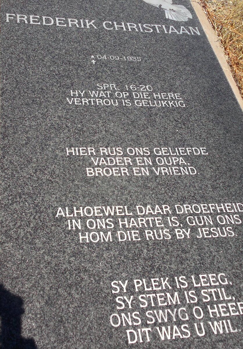 NIEKERK Frederik Christiaan, van 1935-