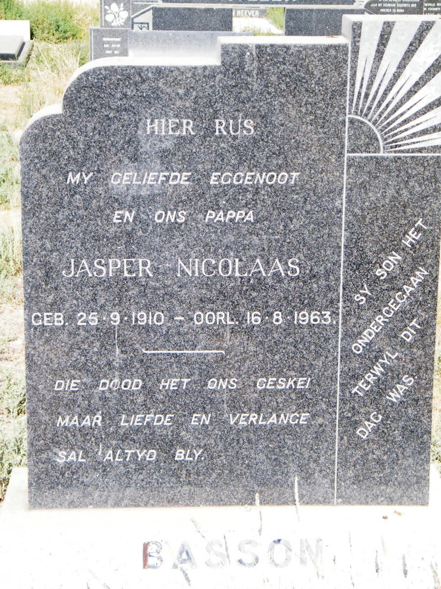 BASSON Jasper Nicolaas 1910-1963