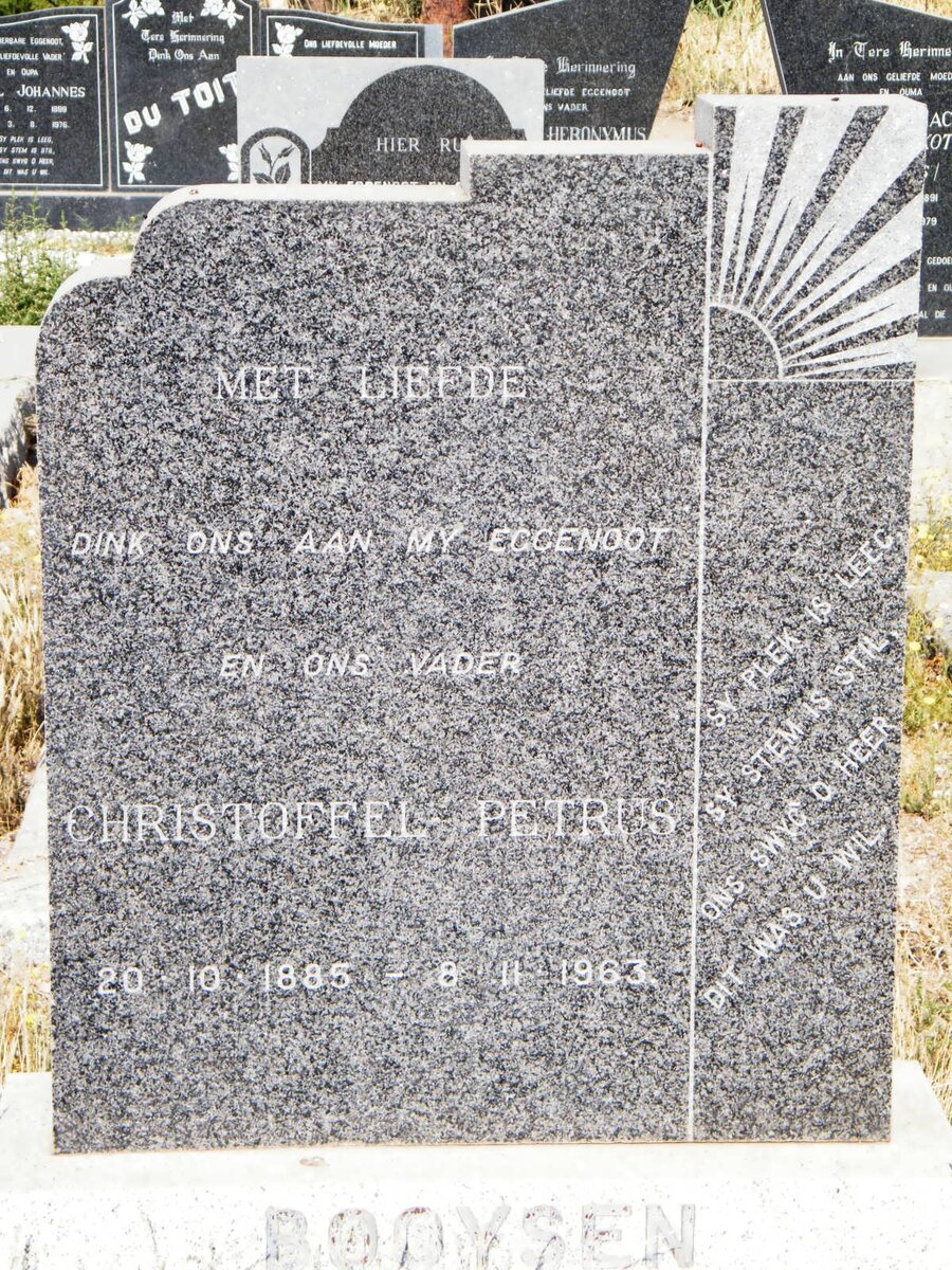 BOOYSEN Christoffel Petrus 1885-1963