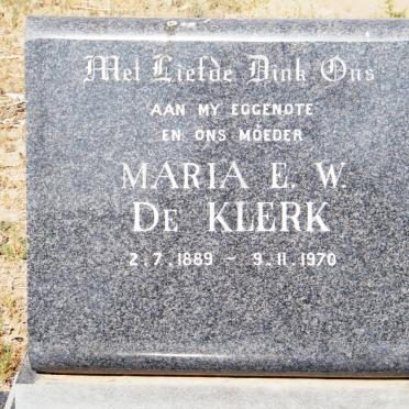 KLERK Andries G., de 1902-1992 &amp; Maria E.W. 1889-1970